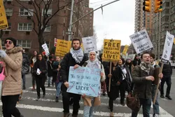 Students and Supporters Protest Ban on Fordham SJP
